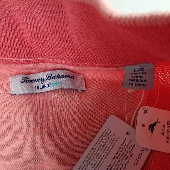 Tommy Bahama Coolside Island Zone Full Zip Vest Men's L Shellrossa Heather Pink - Picture 4 of 9
